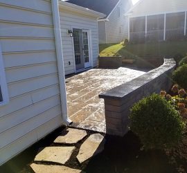 Patio with Curved Seat Wall