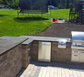 Outdoor kitchen, patio, and fire pit