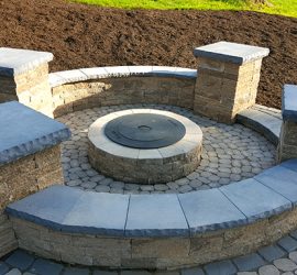 Outdoor kitchen, patio, and fire pit