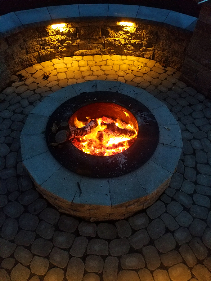 Outdoor kitchen, patio, and fire pit