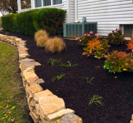 Natural Stacked Stone Garden Wall