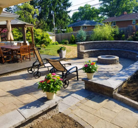 LP Fireplace, Seat Wall Bench and Patio