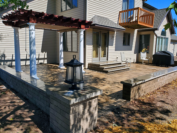 Backyard Entertainment Area with Pergola