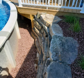 Natural Boulder Retaining Wall and landscaping