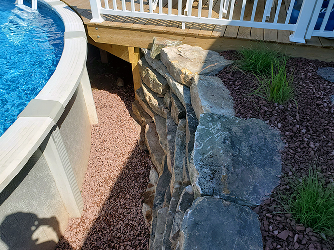 Natural Boulder Retaining Wall and landscaping