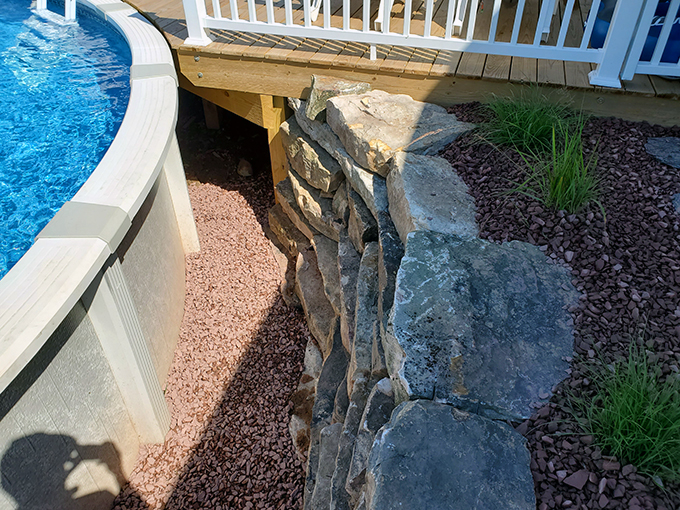 Natural Boulder Retaining Wall and landscaping