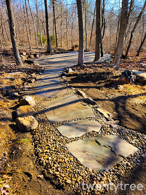 Natural Flagstone Patio in the Woods