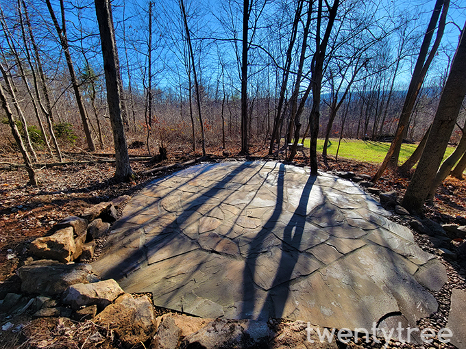 Natural Flagstone Patio in the Woods