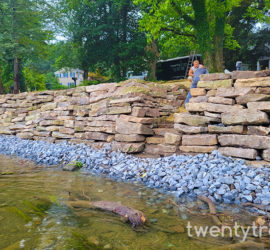 Boulder Retaining Wall on the Creek