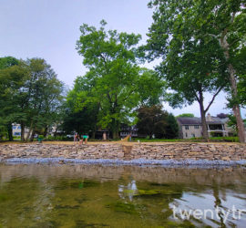 Boulder Retaining Wall on the Creek