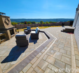 Fireplace, patio and Landscaping